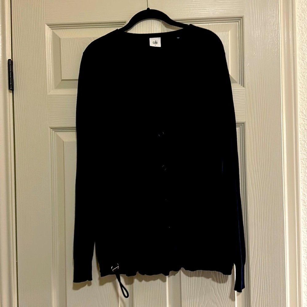 CAbi Black Knit Windbreaker Cardigan #5143